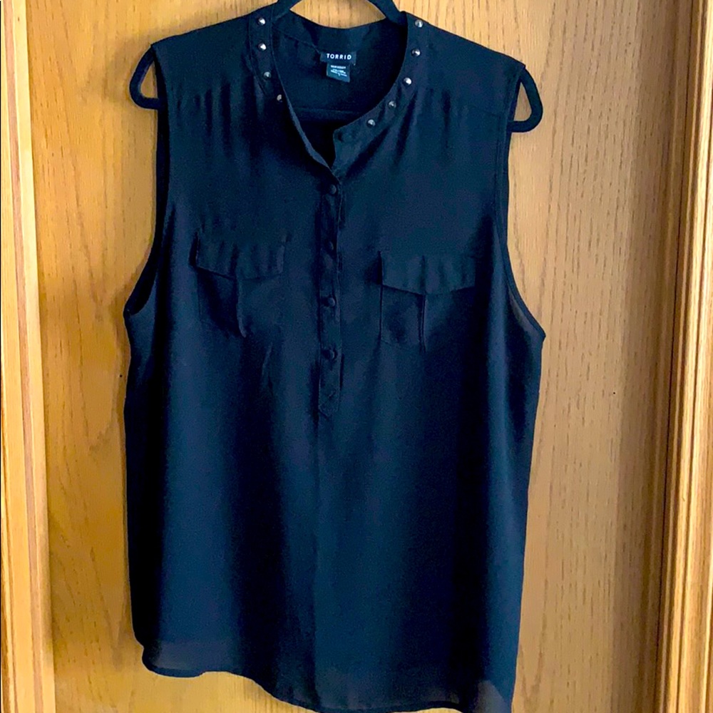 Sheer sleeveless blouse